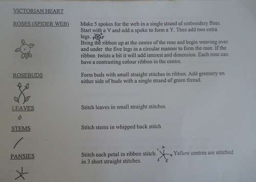 EMBROIDERY KIT -VICTORIAN HEART- Fabric Size 41.5 cm x 41.5 cm by BETSY BEE DESIGNS