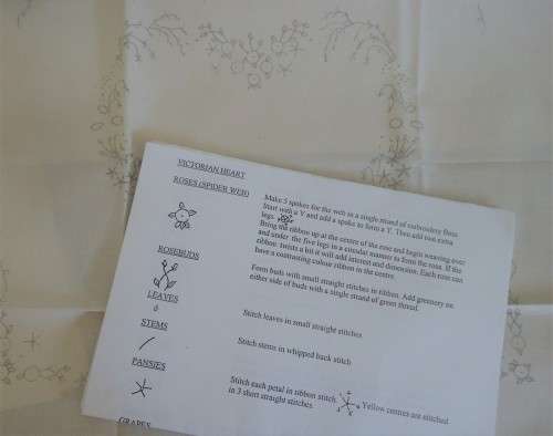 EMBROIDERY KIT -VICTORIAN HEART- Fabric Size 41.5 cm x 41.5 cm by BETSY BEE DESIGNS