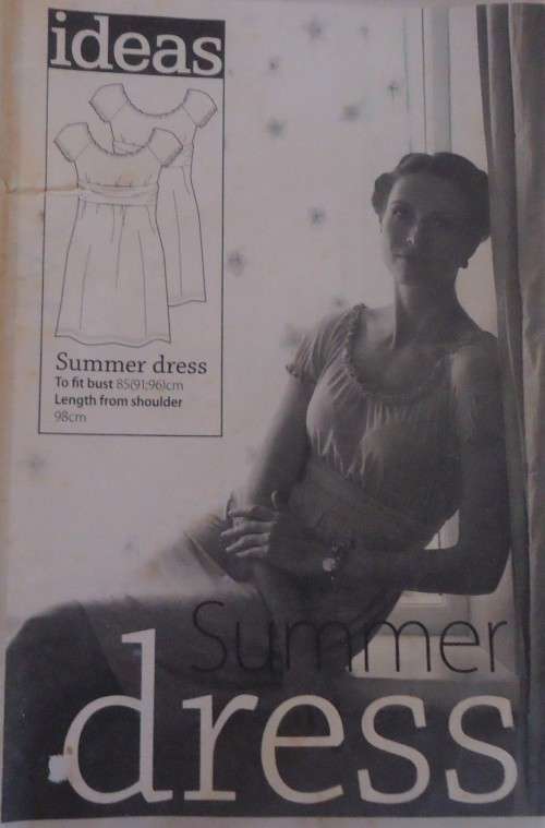 IDEAS PATTERN  "SUMMER DRESS" SIZES BUST 85-91-96 CM WITH INSTRUCTIONS