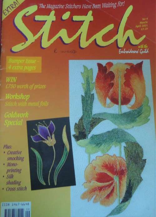 STITCH EMBROIDERY MAGAZINE INC PATTERNS - VOL 9 MARCH/APRIL 2001 UK- 56 PAGE A4 MAGAZINE