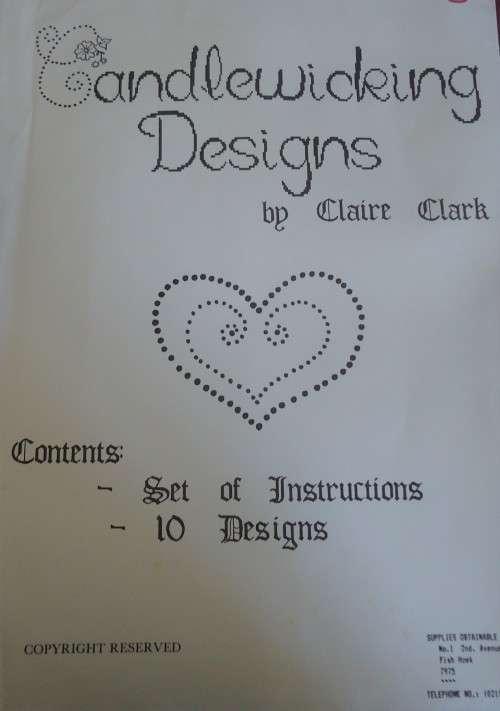 CANDLEWICKING DESIGNS BY CLAIRE CLARK - 10 DESIGNS