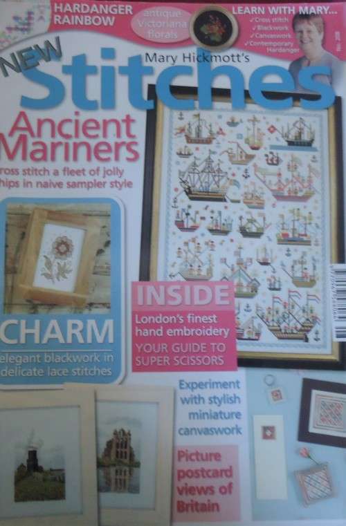 MARY HICKMOTT'S UK NEW STITCHES MAGAZINE" #208- 68 A4 PAGES WITH  PATTERNS
