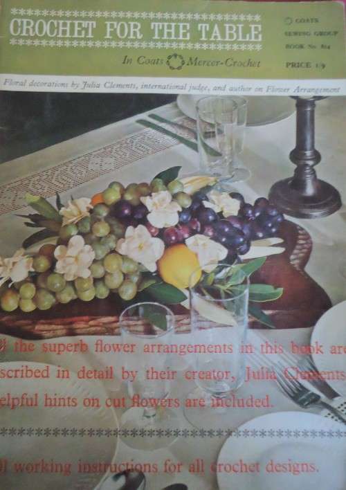 COATS MERCER CROCHET BOOK  #814 - CROCHET FOR THE TABLE - 24 PAGES A4 SIZE