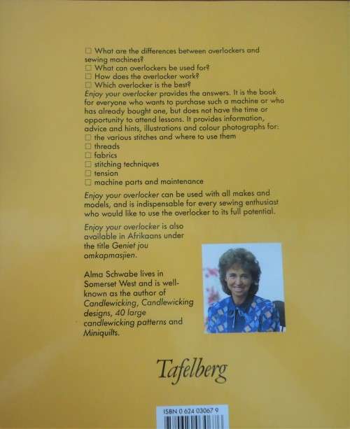 ENJOY YOUR OVERLOCKER - BY ALMA SCHWABE - 48 PAGES SOFT COVER BOOK