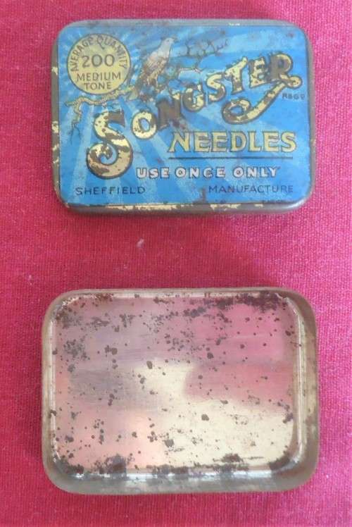 BLUE SONGSTER GRAMOPHONE NEEDLE TIN- EMPTY TIN