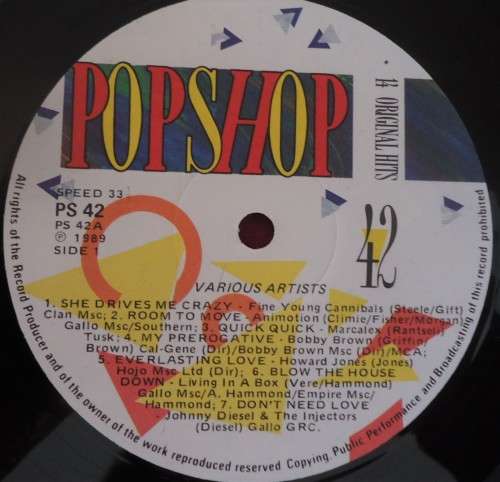 POP SHOP VOLUME 42 - 1989 MFP VINYL LP - PS 42