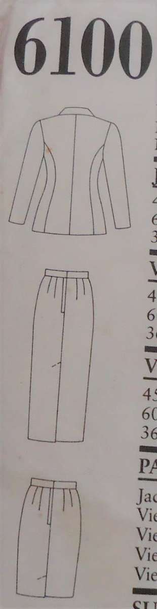 NEW LOOK PATTERNS 6100  SKIRT & JACKET SUIT SIZES 8 - 18 - COMPLETE-UNCUT-F/FOLDED