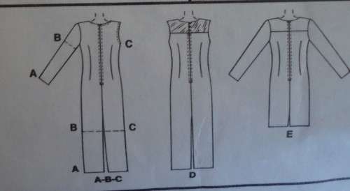 McCALL'S PATTERN 8834 SMART DRESS SIZES B=8-10-12 COMPLETE