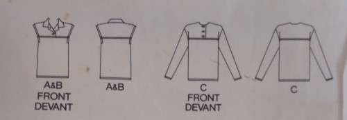 BUTTERICK  PATTERN 3298 SET OF TOPS SIZES 8-10-12 COMPLETE