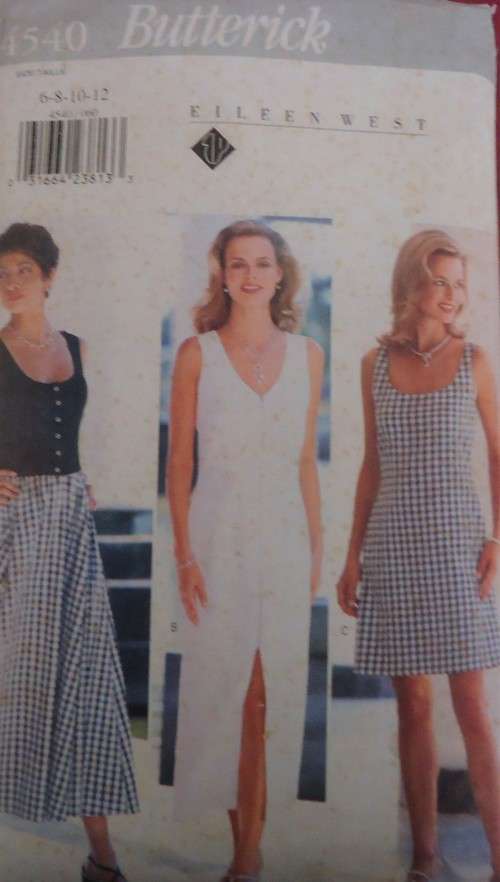 BUTTERICK  PATTERN 4540 DRESS WITH CLOSE FITTING BODICE SIZES 6-8-10-12 COMPLETE