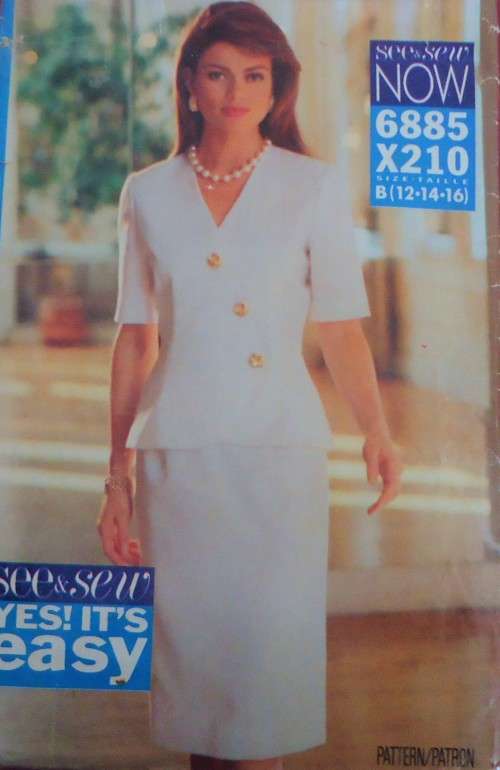 BUTTERICK PATTERN 6885X210 TOP-SKIRT SIZE B  12-14-16 COMPLETE-UNCUT-F/FOLDED