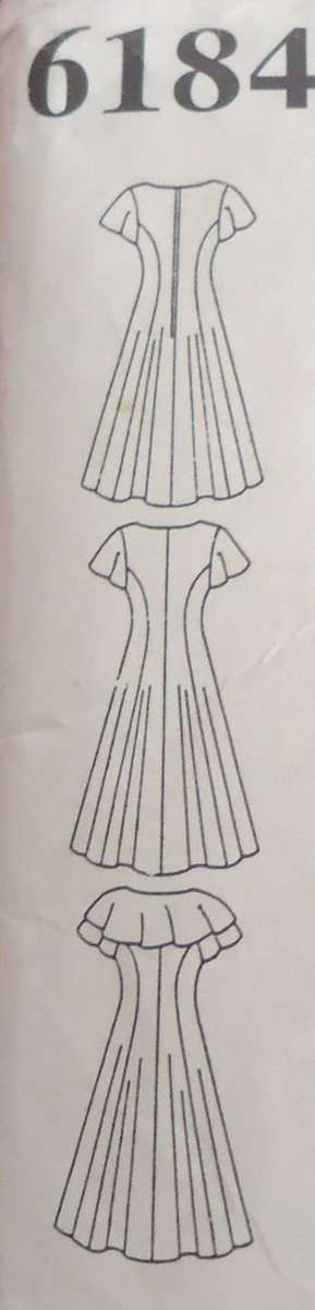 NEW LOOK PATTERNS 6184  V NECK FRONT BUTTON PANELED DRESS SIZES 8 - 18 - COMPLETE