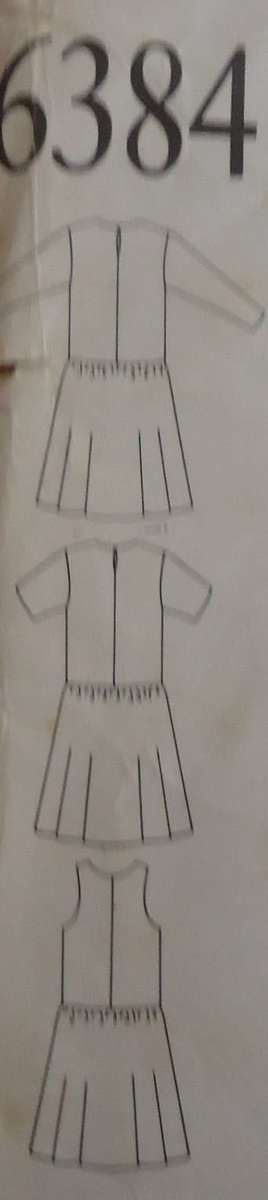 NEW LOOK PATTERNS 6384 DRESS WITH LOWERED WAISTLINE SIZES 8 - 18 COMPLETE-PART CUT