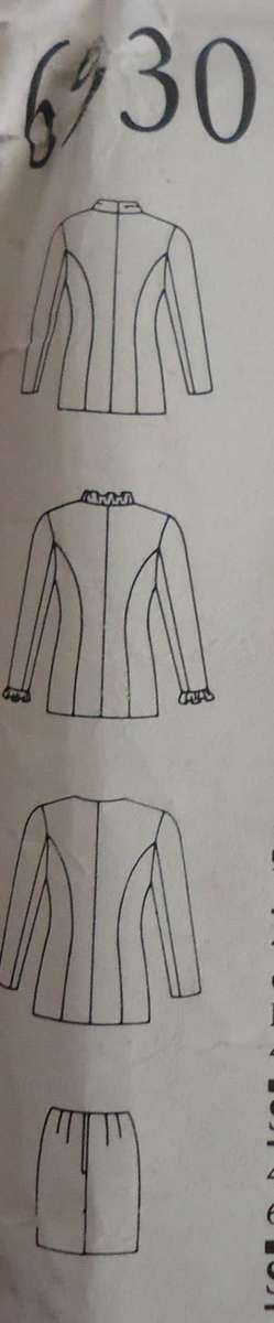 NEW LOOK PATTERNS 6930 V NECK JACKET/TOP & SKIRT SIZES 8 - 18 COMPLETE-UNCUT-D/FOLDED