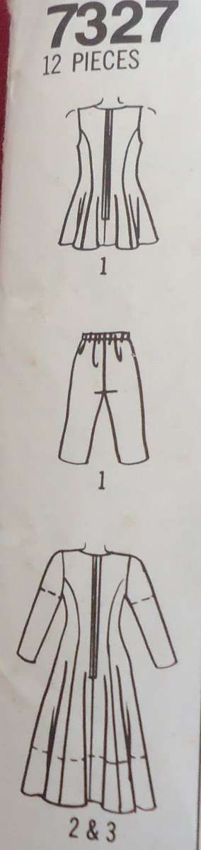 SIMPLICITY PATTERNS 7327 DRESS-HEADBAND-LEGGINGS SIZE OO =12 - 18 COMPLETE