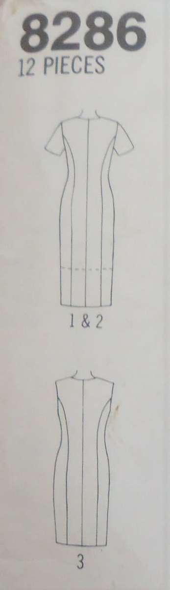 SIMPLICITY PATTERNS 8286 V NECK FRONT BUTTON DRESS SIZE N = 10 - 14 COMPLETE