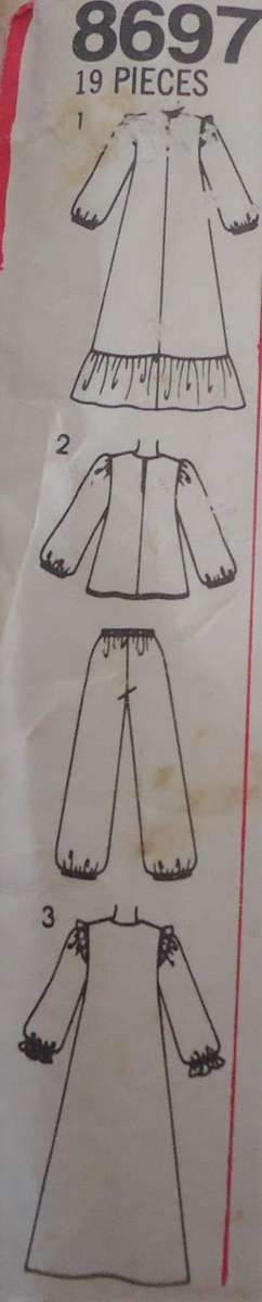 SIMPLICITY PATTERNS 8697 GIRLS ROBE-NIGHTGOWN & PJS SIZE 10 YEARS  COMPLETE