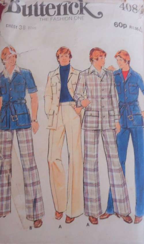 BUTTERICK PATTERN 4084 MEN'S JACKET & PANTS SIZE CHEST 38" COMPLETE & MOSTLY UNCUT