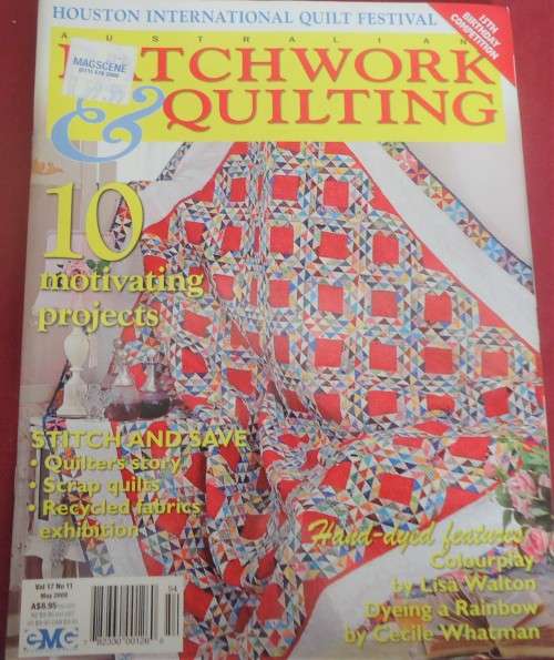 PATCHWORK & STITCHING MAGAZINE - AUS VOLUME 17 NO 11   132 A4 PAGES OF PATTERNS WITH PULLOUT SECTION