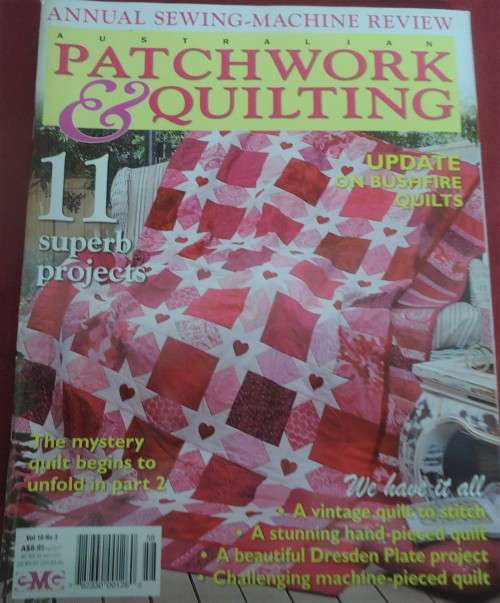 PATCHWORK & STITCHING MAGAZINE - AUS VOLUME 18 NO 3  132 A4 PAGES OF PATTERNS WITH PULLOUT SECTION