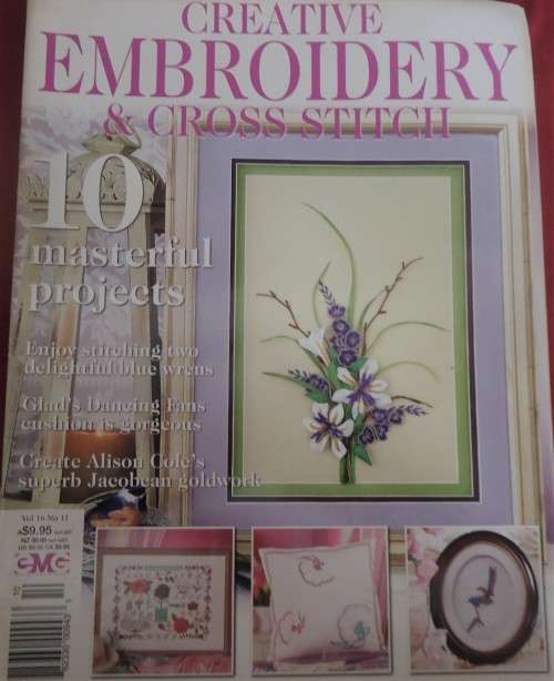 EMBROIDERY & CROSS STITCH AUSTRALIAN VOL 16 NO 11-84 A4 PAGES WITH PATTERNS & PULLOUT SECTION