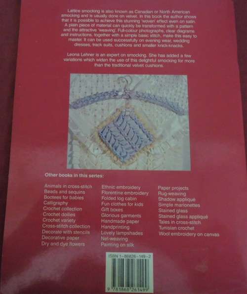 LATTICE SMOCKING -  LEONA LEHNER  - DELOS - 32 PAGE SOFT COVER BOOK
