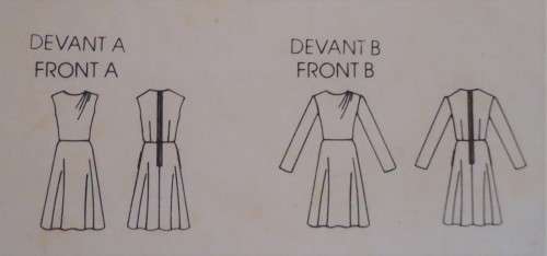 VOGUE PATTERN 7907 SEMI FITTED DRESS WITH PLEATED FRONT SIZE 10 COMPLETE