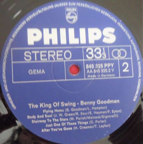 BENNY GOODMAN - KING OF SWING -GERMAN ISSUE PHILIPS DOUBLE VINYL LP SET-845 324 PPY