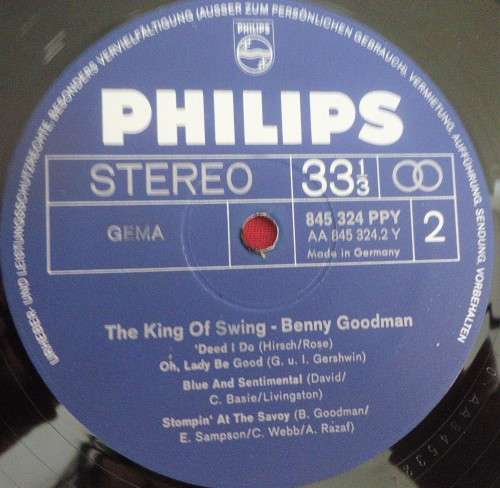 BENNY GOODMAN - KING OF SWING -GERMAN ISSUE PHILIPS DOUBLE VINYL LP SET-845 324 PPY
