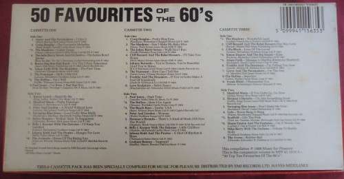 50 FAVOURITES OF THE 60'S - BOXED SET OF 3 EMI/MFP CASSETTE TAPES-TEST PLAYED CLEANED