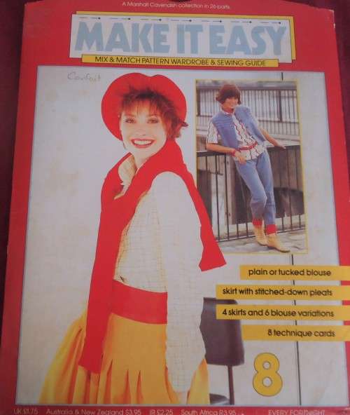 MAKE IT EASY PATTERN NUMBER 8 - PLAIN OR TUCKED BLOUSE - SKIRT WITH STITCHED DOWN PLEATS