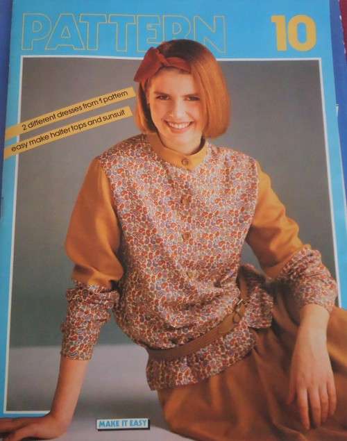 MAKE IT EASY PATTERN NUMBER 10 - 2 DRESSES FROM 1 PATTERN - EASY TO MAKE HALTER TOPS & SUNSUIT