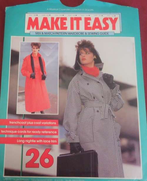 MAKE IT EASY PATTERN NUMBER 26 - TRENCH-COAT - LONG & SHORT COAT - NIGHTIE WITH LACE TRIM