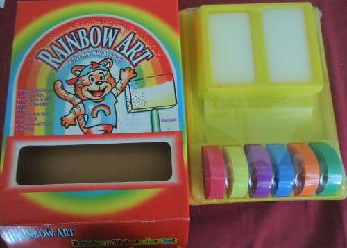 SEALED RAINBOW ART WATERCOLOR SET -6 COLOUR BLOCKS-2 LARGE+2 MEDIUM+2 SMALL BRUSHES -