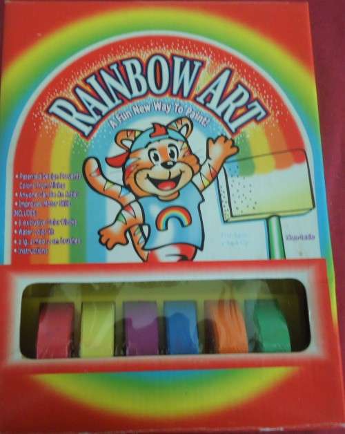 SEALED RAINBOW ART WATERCOLOR SET -6 COLOUR BLOCKS-2 LARGE+2 MEDIUM+2 SMALL BRUSHES -