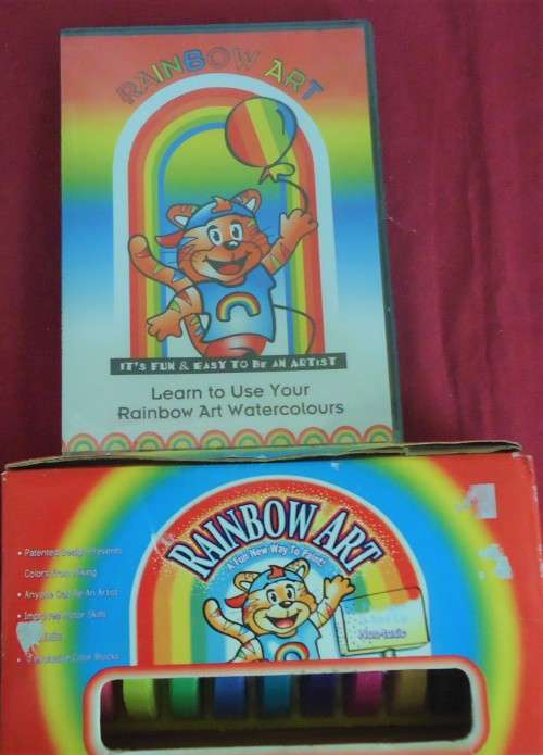 SEALED SET OF 9 COLOUR BLOCKS - RAINBOW ART WATERCOLOR SET WITH DVD