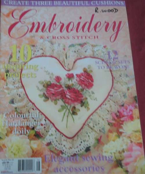 EMBROIDERY & CROSS STITCH AUSTRALIAN VOL 11 NO 12 84 A4 PAGES WITH PATTERNS & PULLOUT SECTION