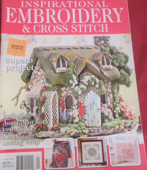 EMBROIDERY & CROSS STITCH AUSTRALIAN VOL 20 NO 6 84 A4 PAGES WITH PATTERNS & PULLOUT SECTION