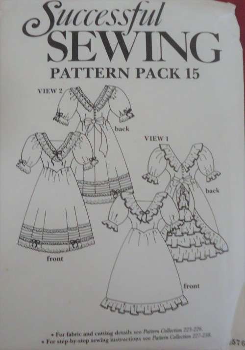 SUCCESSFUL SEWING  PATTERN PACK 15 TWO FULL LENGTH DRESSES (BRIDAL) 4- 11 YEARS