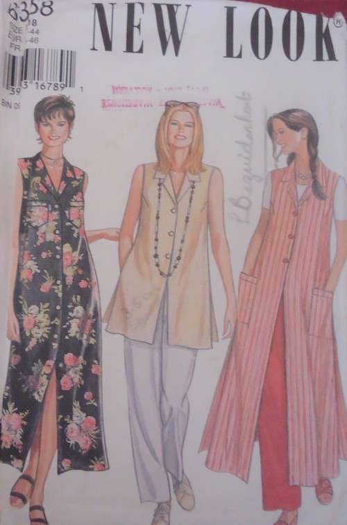 NEW LOOK PATTERNS 6358 TUNIC -DRESS SIZE 8 - 18  COMPLETE