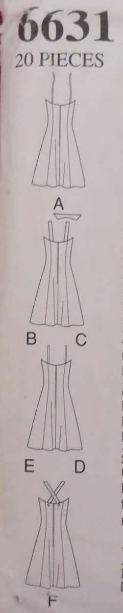 NEW LOOK PATTERNS 6631 SHOESTRING TIE SUN DRESSES SIZE 6 - 16 COMPLETE-UNCUT- F/FOLDED-NO COVER