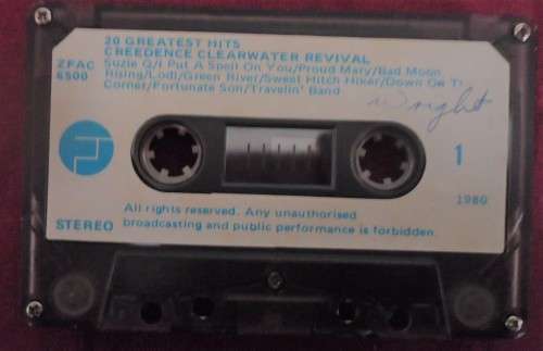 CREEDENCE CLEARWATER REVIVAL 20 GREATEST HITS-  1980 FANTASY CASSETTE TAPE-CLEANED & TESTED