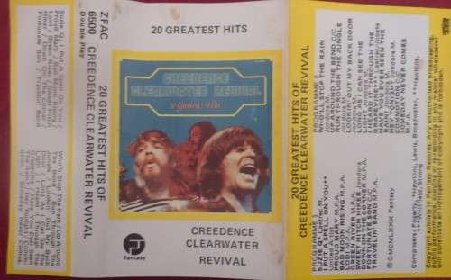 CREEDENCE CLEARWATER REVIVAL 20 GREATEST HITS-  1980 FANTASY CASSETTE TAPE-CLEANED & TESTED