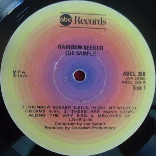 JOE SAMPLE - RAINBOW SEEKER - 1978 ABC VINYL LP - ABCL 358