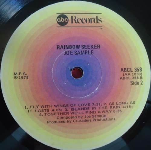 JOE SAMPLE - RAINBOW SEEKER - 1978 ABC VINYL LP - ABCL 358