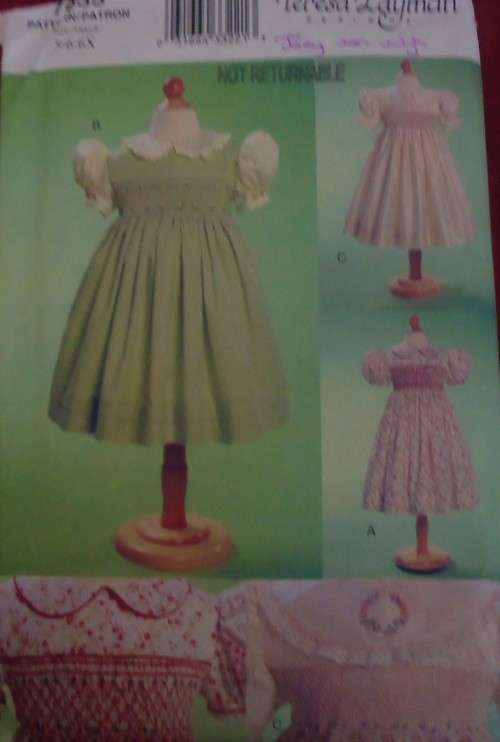 VOGUE PATTERNS 7435 SMOCKED DRESS SIZES 5-6-6X YEARS COMPLETE & FACTORY FOLDED