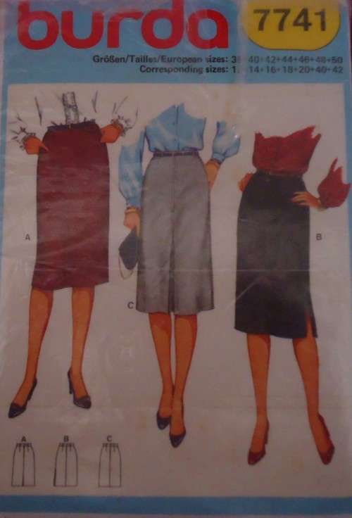 BURDA PATTERN 7741 SET OF SKIRTS SIZE 12-14-16-18-20-40-42 COMPLETE