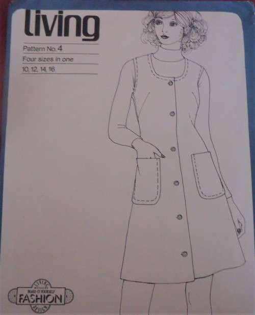 LIVING  PATTERN 4 - FOUR SIZES IN ONE -PINAFORE DRESS -SIZE 10 + 12 + 14 + 16COMPLETE & UNCUT