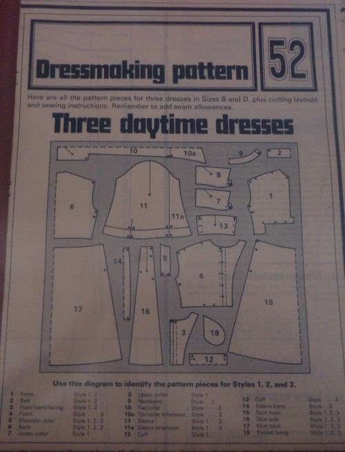 DRESS MAKING PATTERN # 52 THREE DAYTIME DRESSES