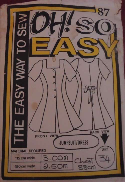 OH SO EASY PATTERN # 87 - JUMPSUIT / DRESS -  SIZE 34"